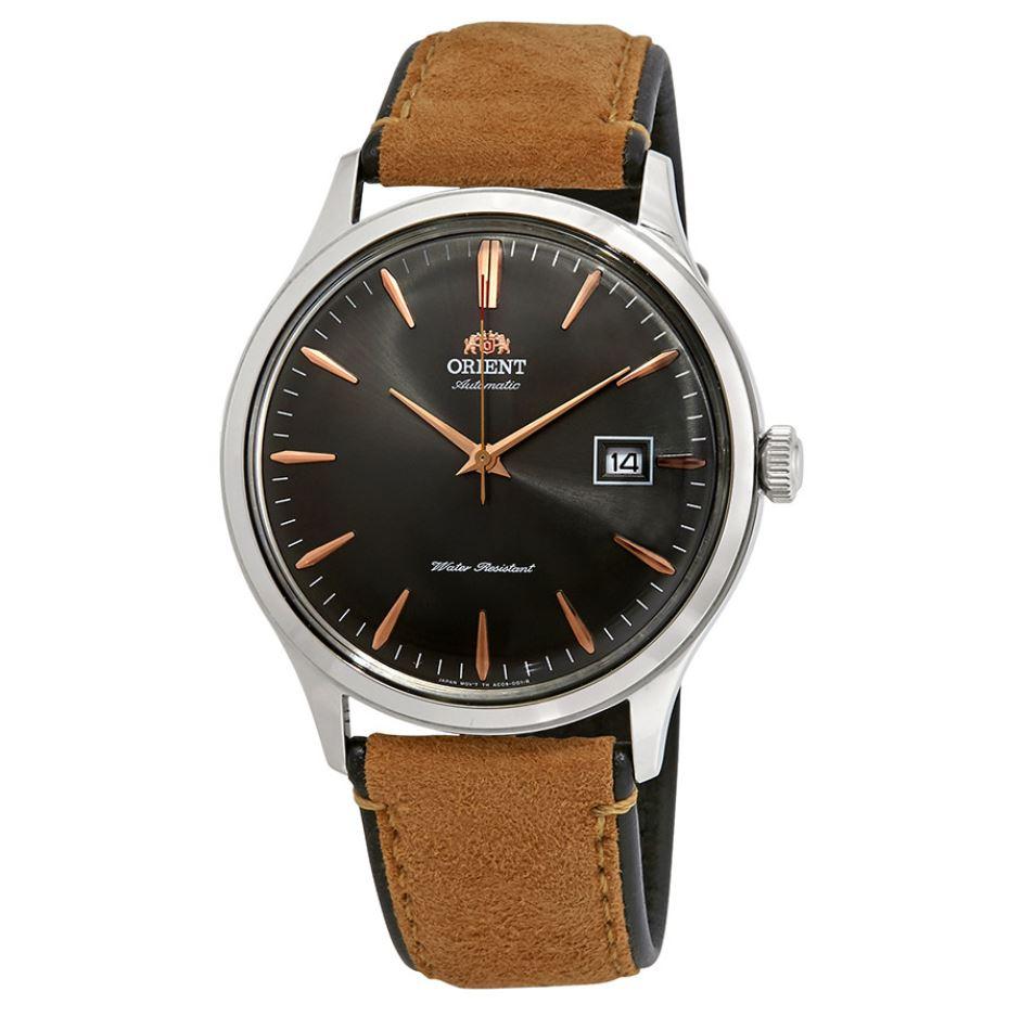 Orient Men&#39;s Bambino Version 4 Automatic Light Brown Leather Strap Watch FAC08003A0