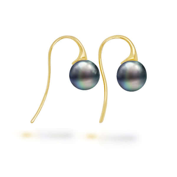 18K W/Y 9-10mm South Sea Pearl Hook Earrings