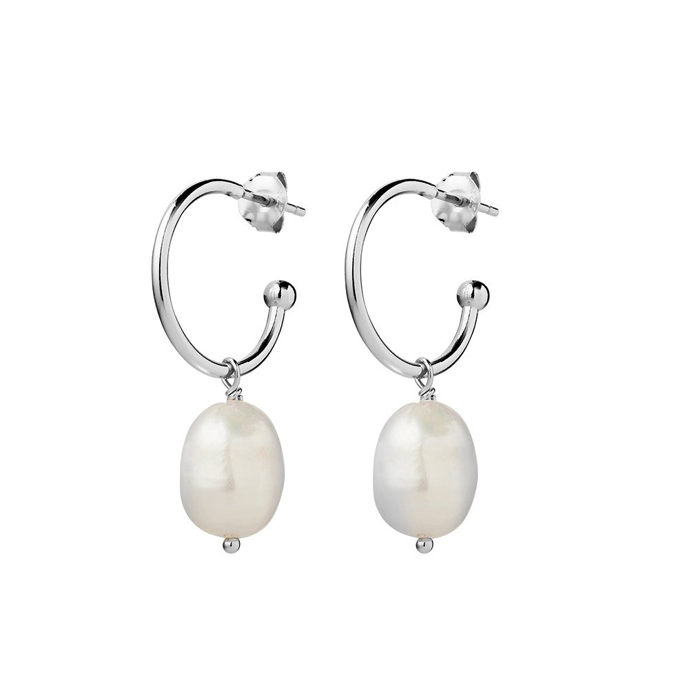 Sterling Silver Pearl Drop Earrings E1043S