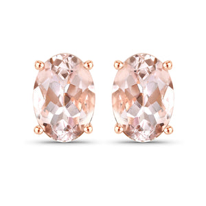 14K Rose Gold Natural Morganite Earrings