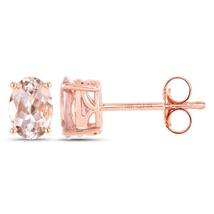 14K Rose Gold Natural Morganite Earrings