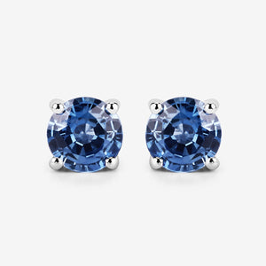 14KW 1.30cts Blue Sapphire Earring Studs
