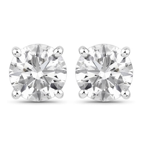 14K White Gold Lab Grown Diamond Earrings 2D-1.00cts D-E/VS Certified