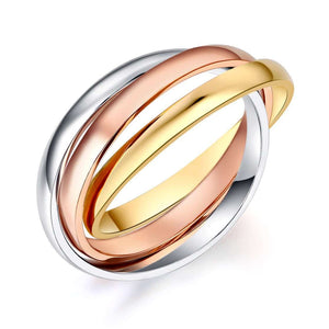 14K W/Y/R Solid Russian Wedding Ring MKR7079