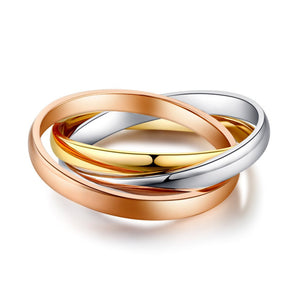 14K W/Y/R Solid Russian Wedding Ring MKR7079