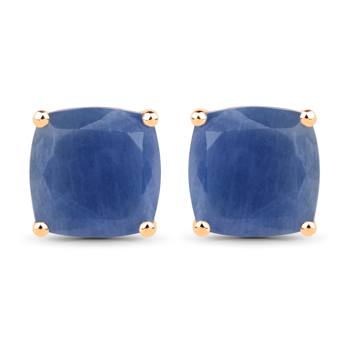 14K Yellow Gold 8.00 Carat Genuine Blue Sapphire Earrings