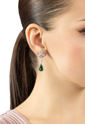 Isabella Drop Earrings Silver Peridot