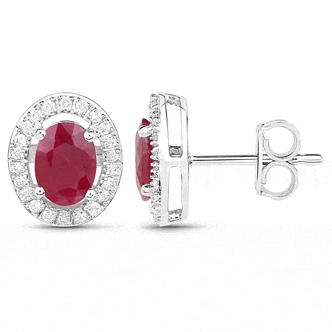 18K Coloured Gemstone 4 Claw Set 7x5mm Oval with Halo Diamonds