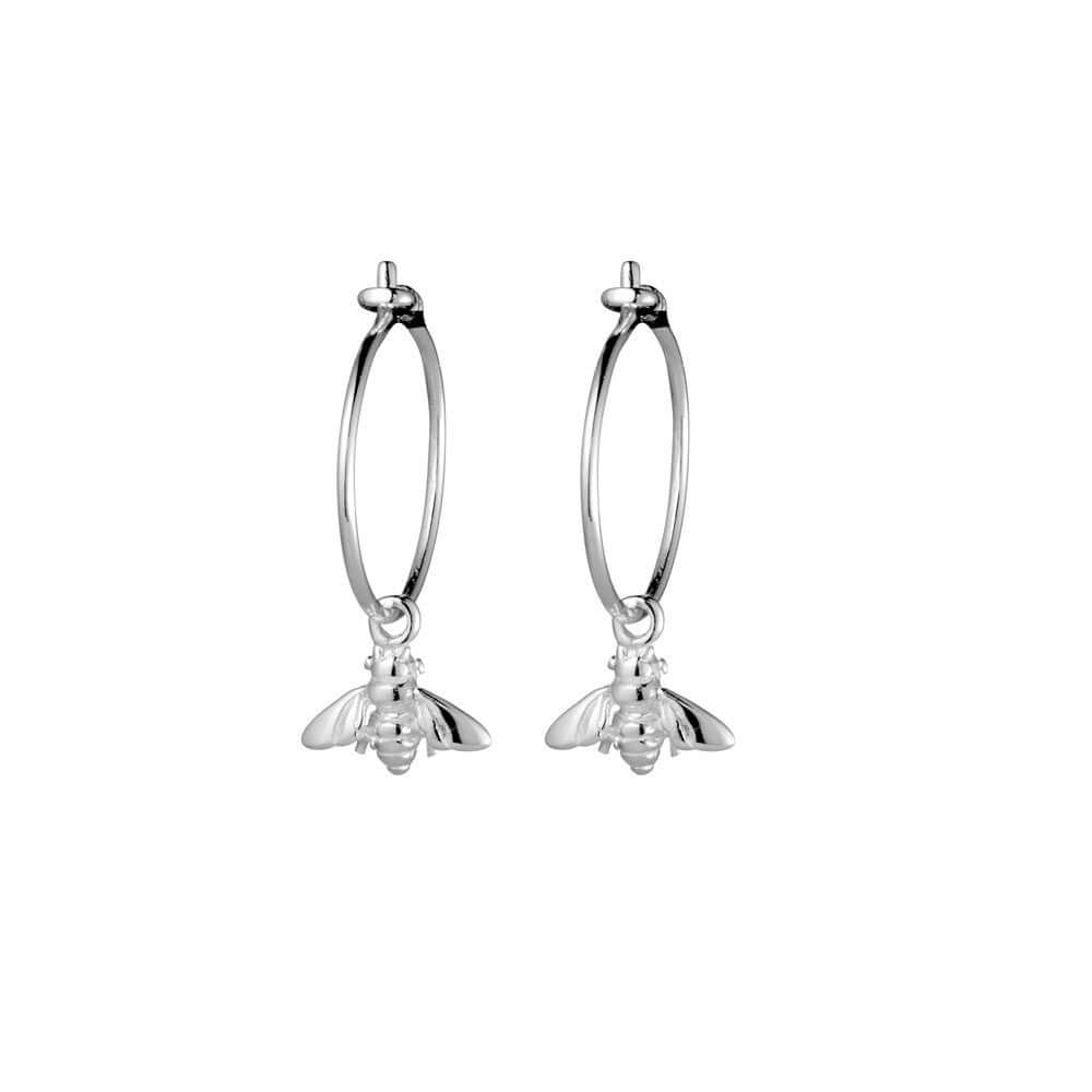 Sterling Silver Hoop Bee Earrings E952