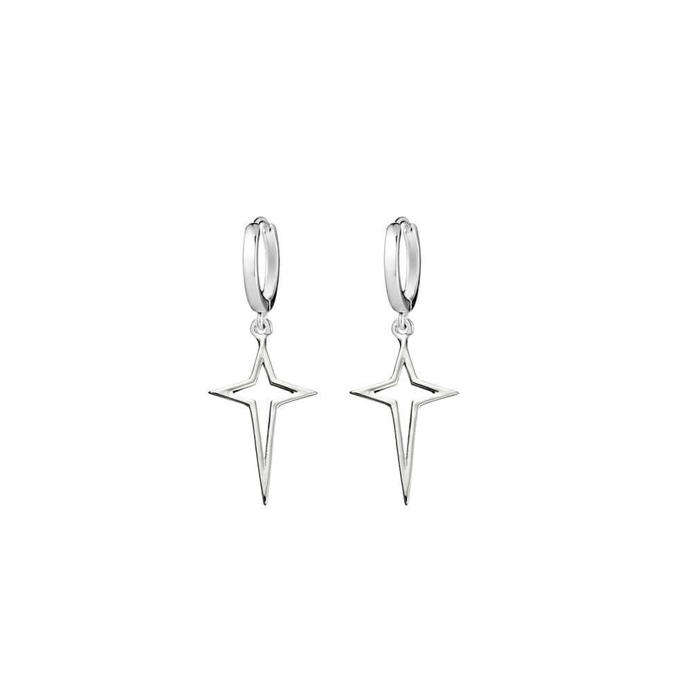 Sterling silver sleeper with northern star charm E968S