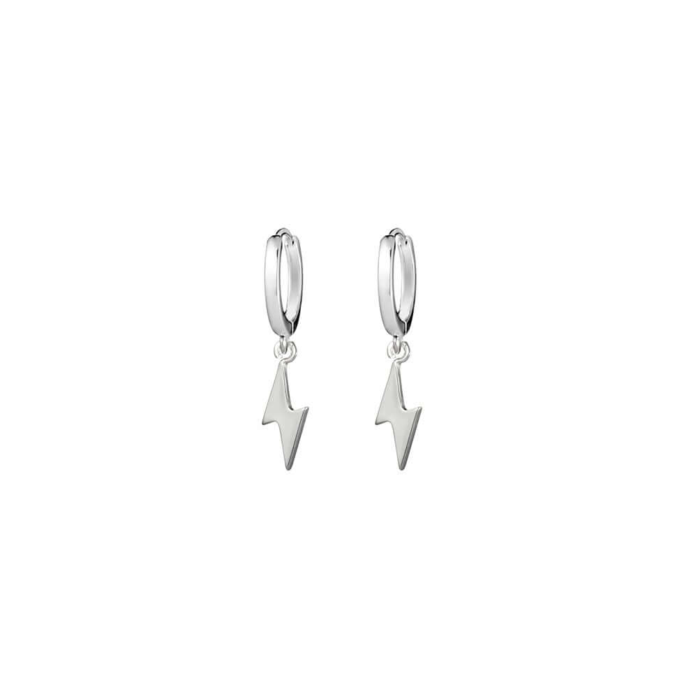 Sterling silver sleeper with lightning bolt charm E973