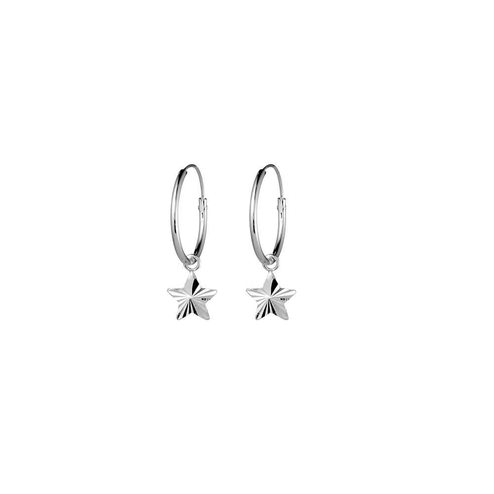 Sterling silver sleeper with cut star charm E976S