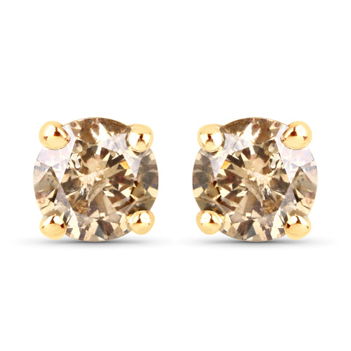 14KY Champagne Diamond 0.39cts Earrings (I1-I2)