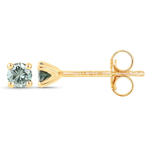 14KY Gold Green Diamond Earrings Studs