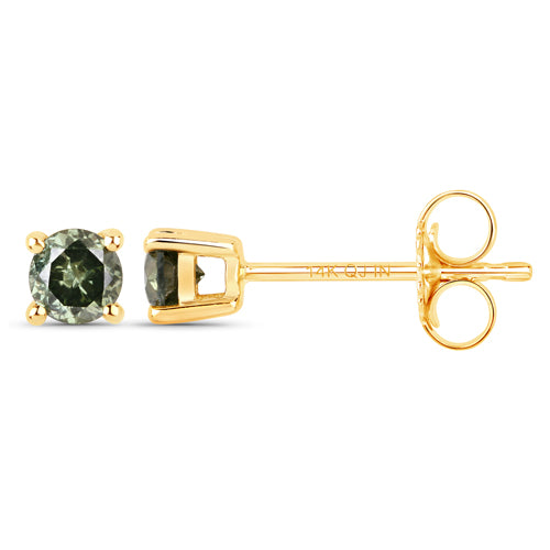 14KY Green Diamond 0.30cts Earrings (SI1-SI2)