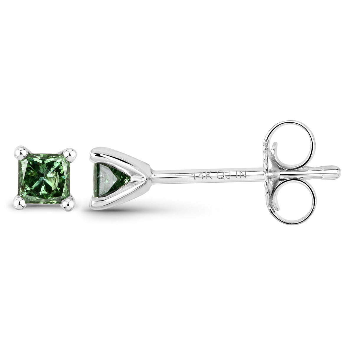 14K White Gold 0.32ct Blue Diamonds Earrings