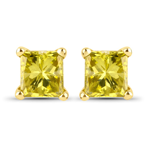 Margarita Halo Round Canary Yellow Diamond Look CZ Stud Earrings - Mystique  of Palm Beach