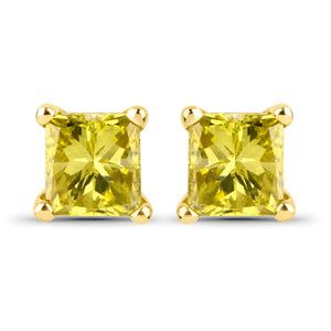 14KY Natural Yellow Diamond Earrings Studs