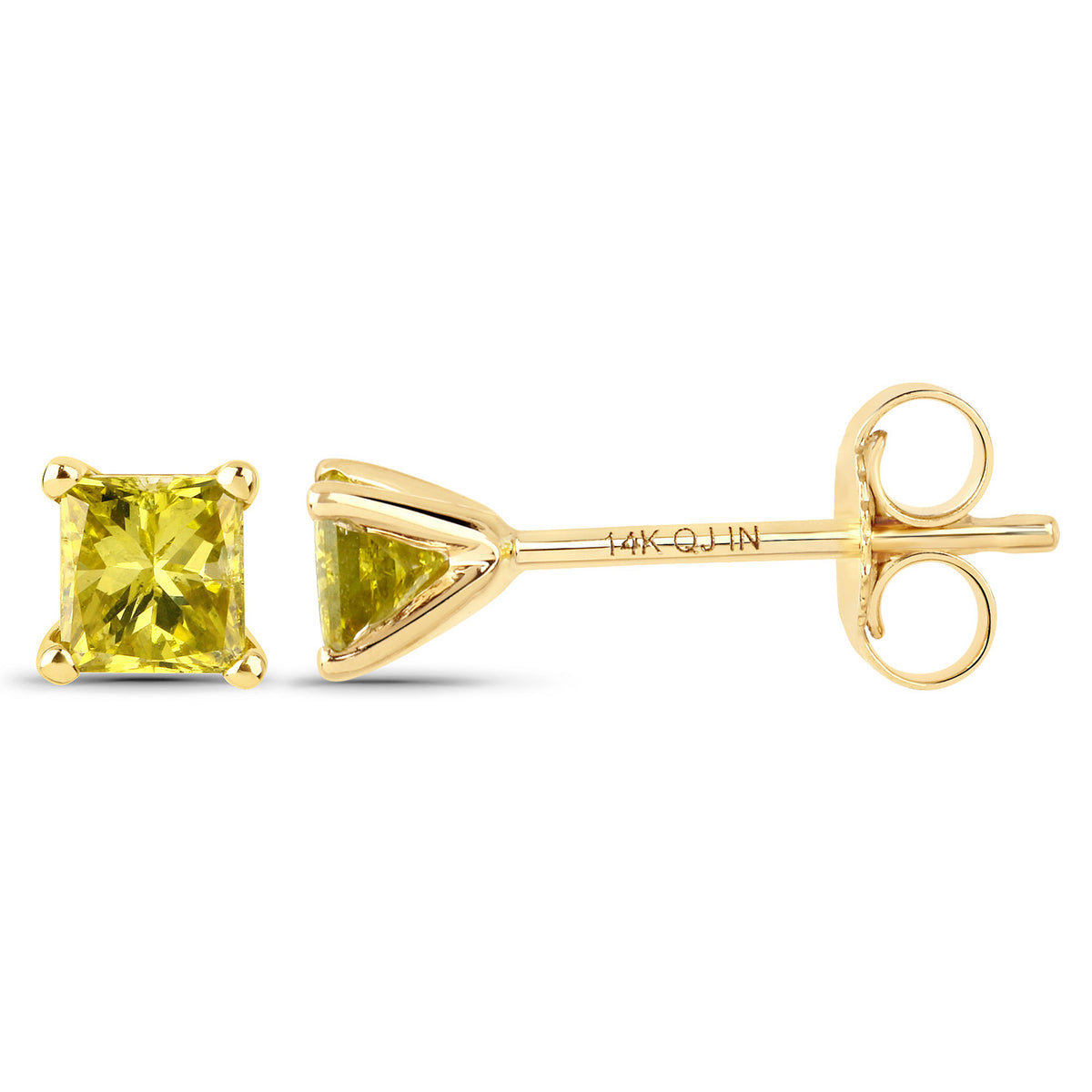 14KY Natural Yellow Diamond Earrings Studs