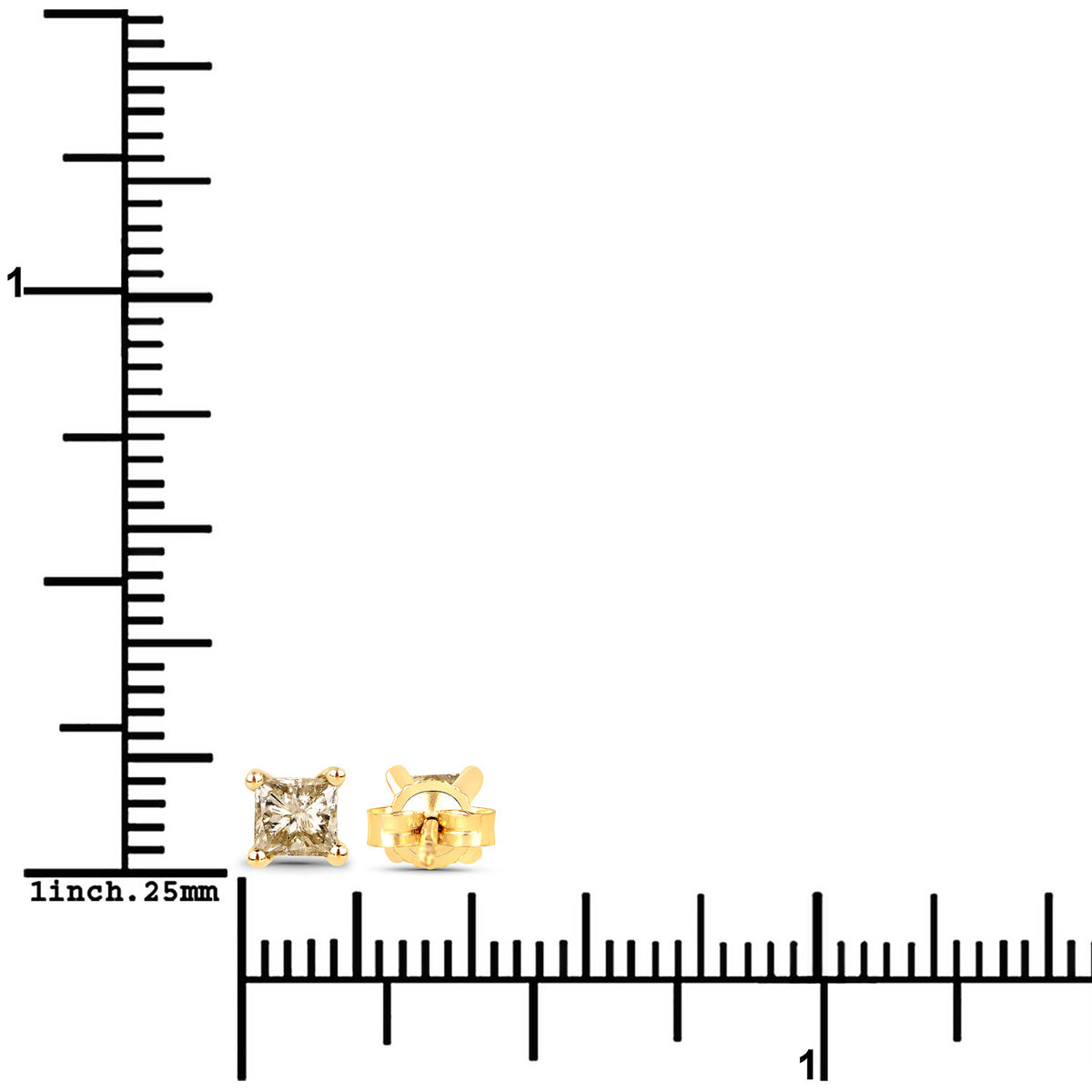 14K Yellow Gold 0.54ct Champagne Diamond Earrings