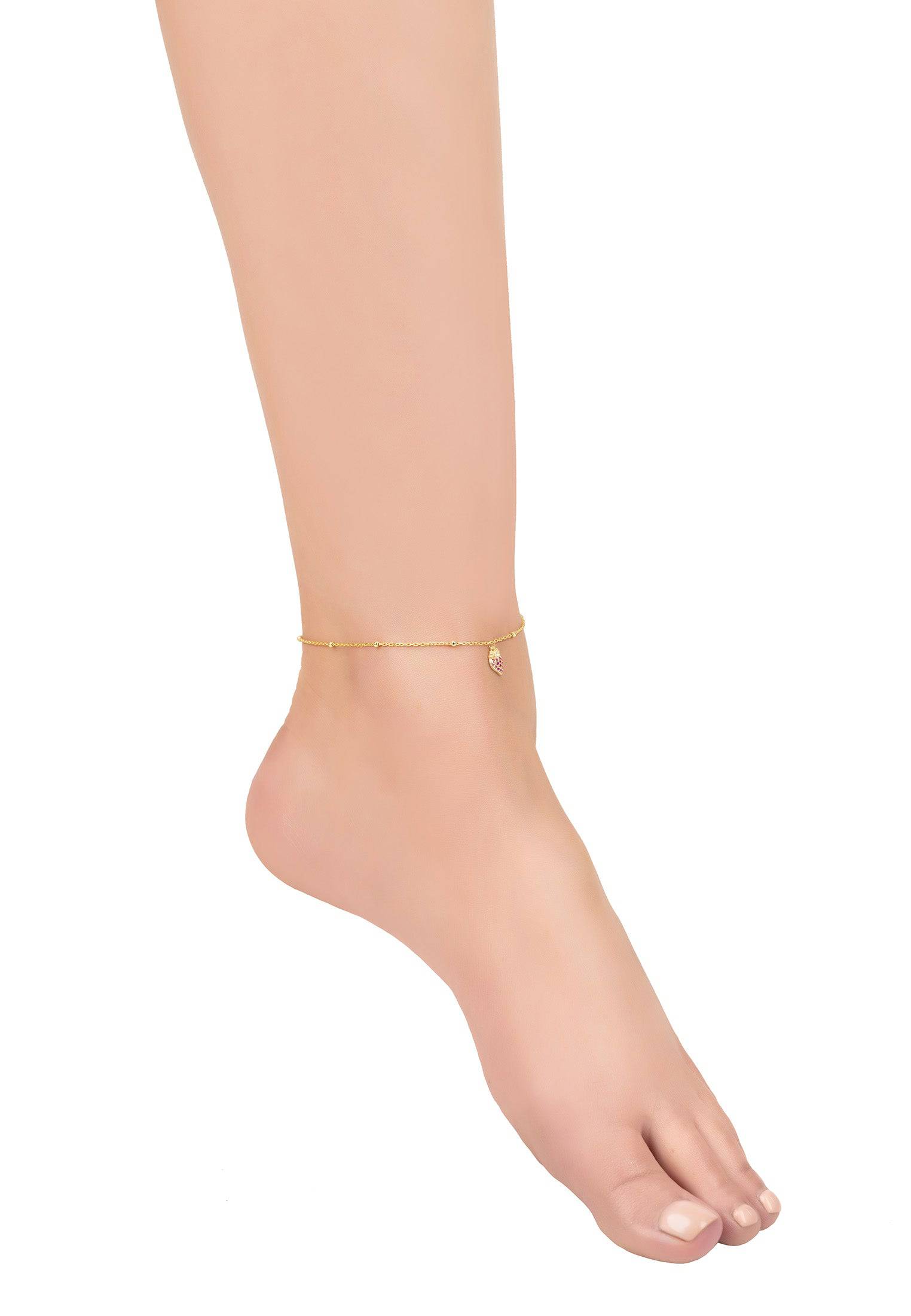 Strawberry Fields Anklet Gold