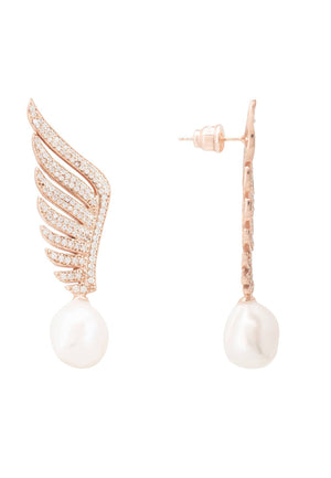 Athena Pearl Earrings Rosegold