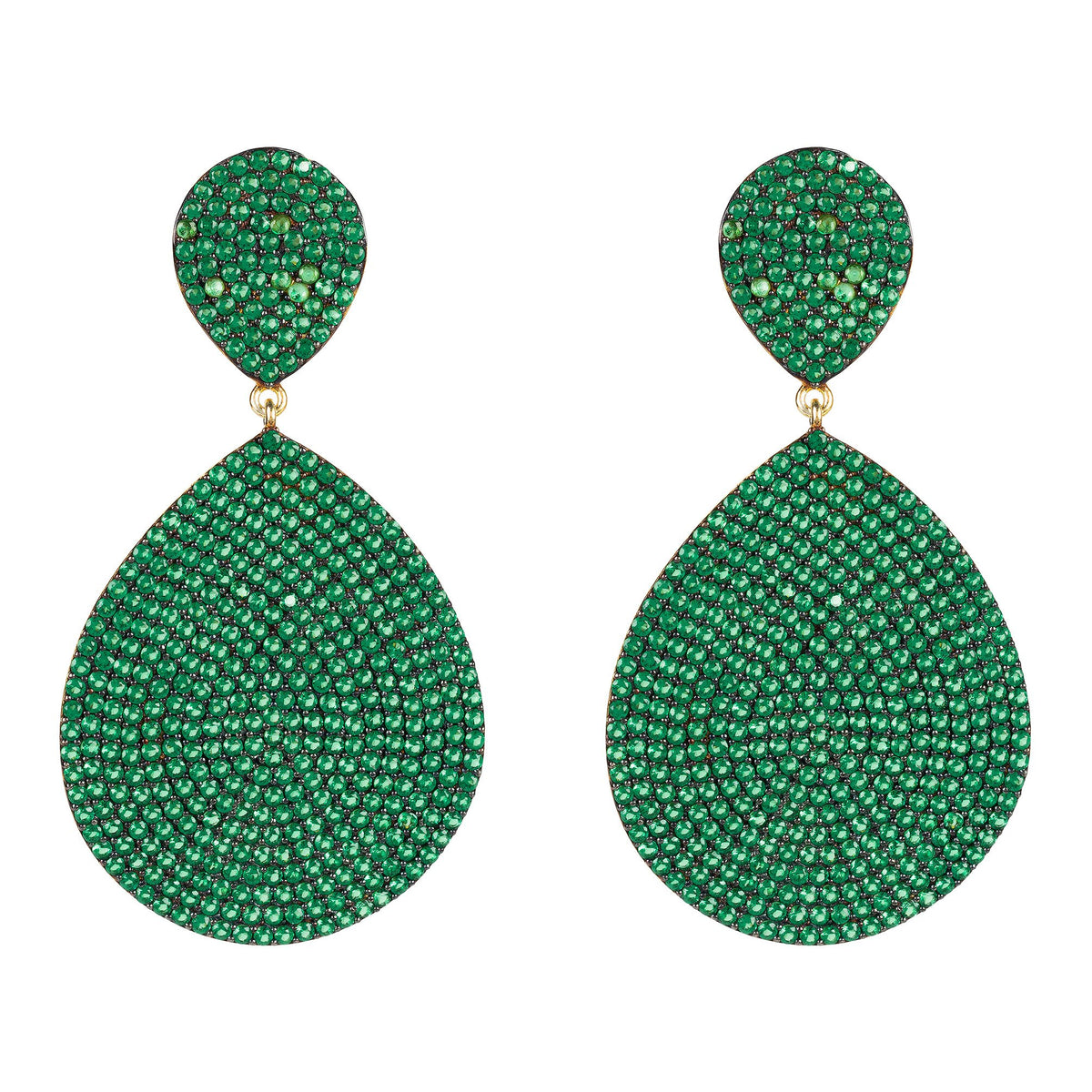 Monte Carlo Earring Gold Emerald Zircon