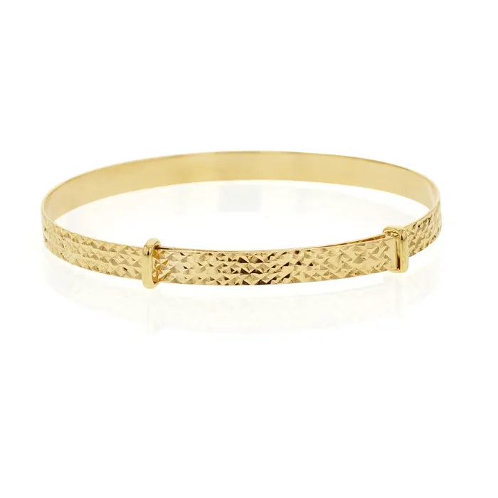 9KY Expandable Diamond Cut Baby Bangle BB69