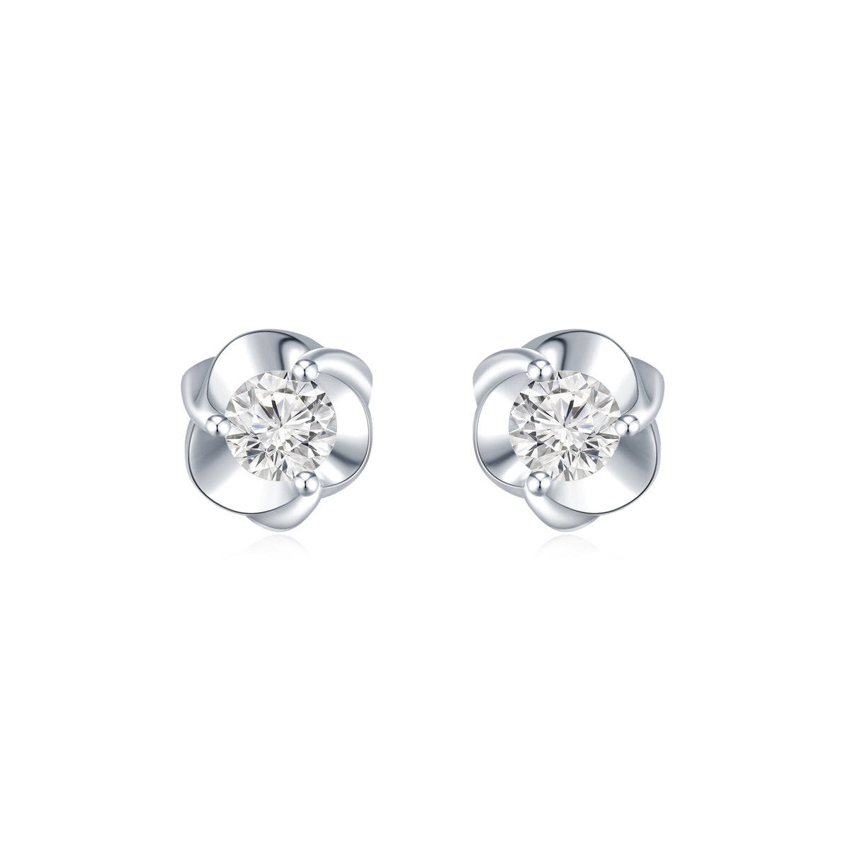 18K White Gold Diamond Earrings