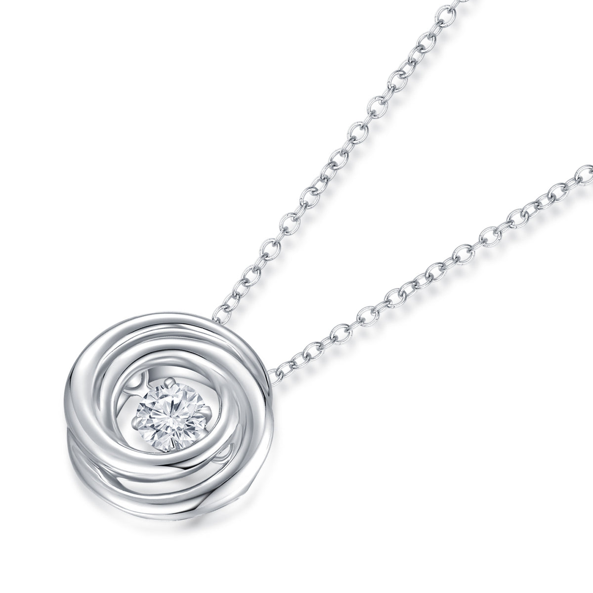 18K White Gold Brilliant Cut Diamond Pendant