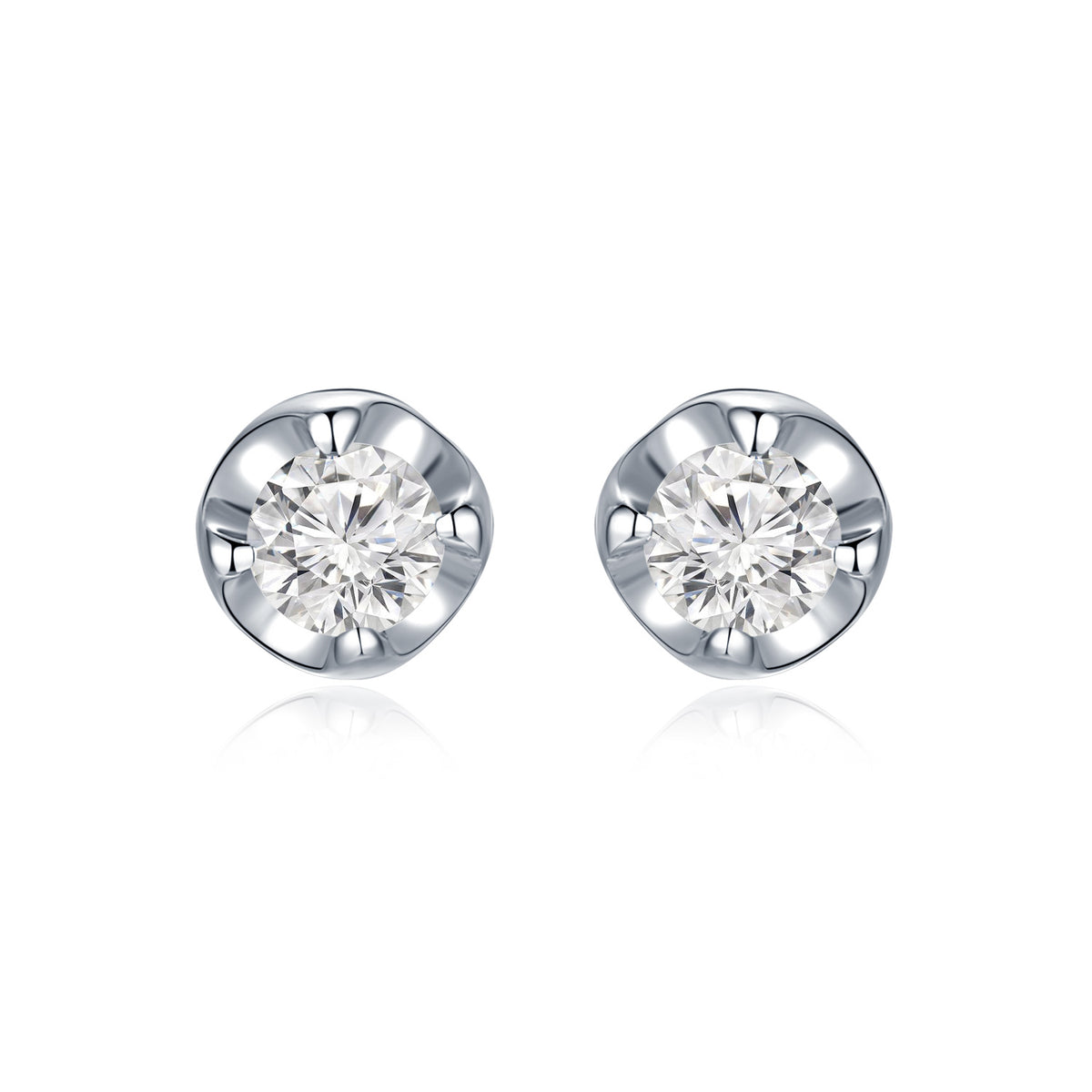 18K White Gold Diamond Earrings