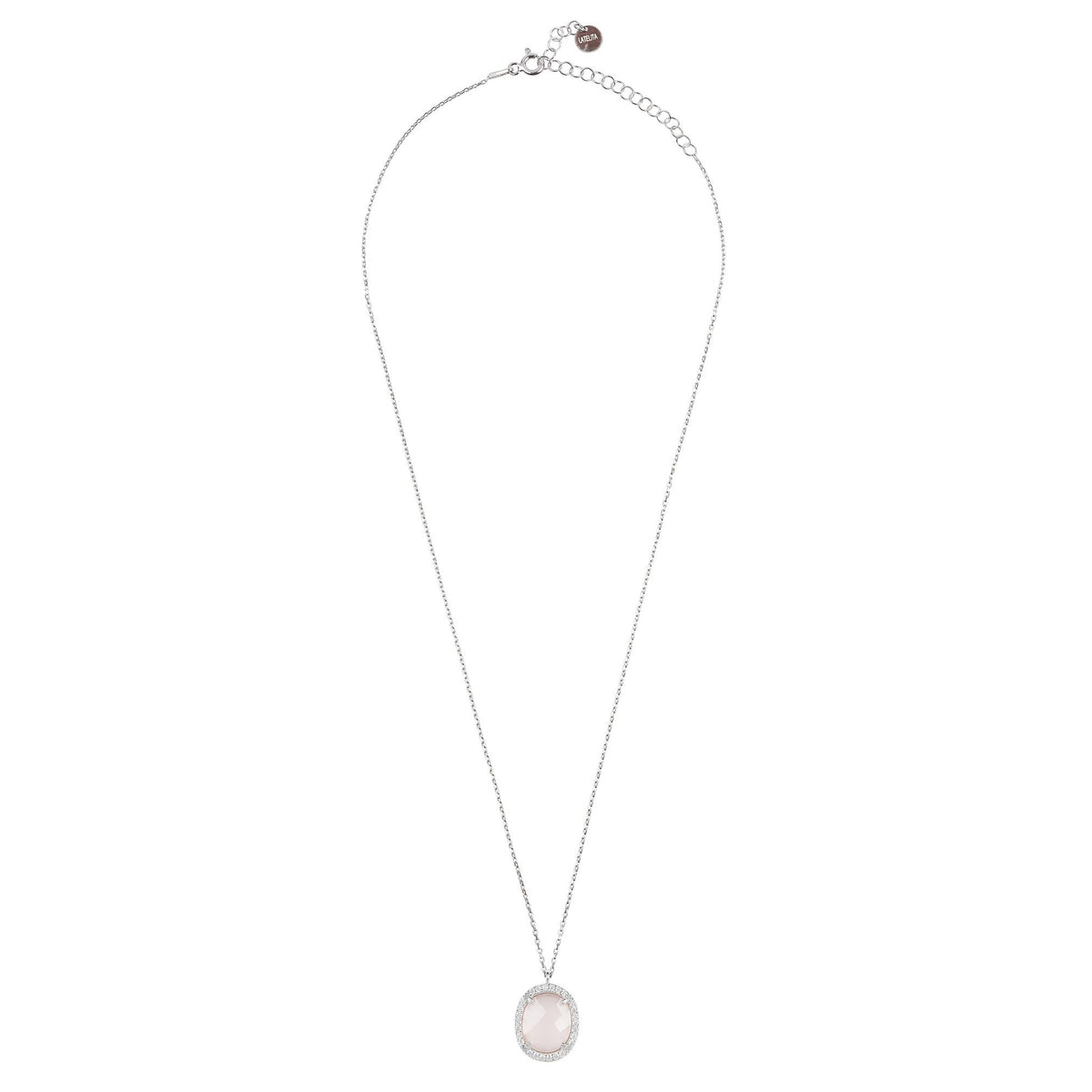 Beatrice Necklace Silver Rose Quartz