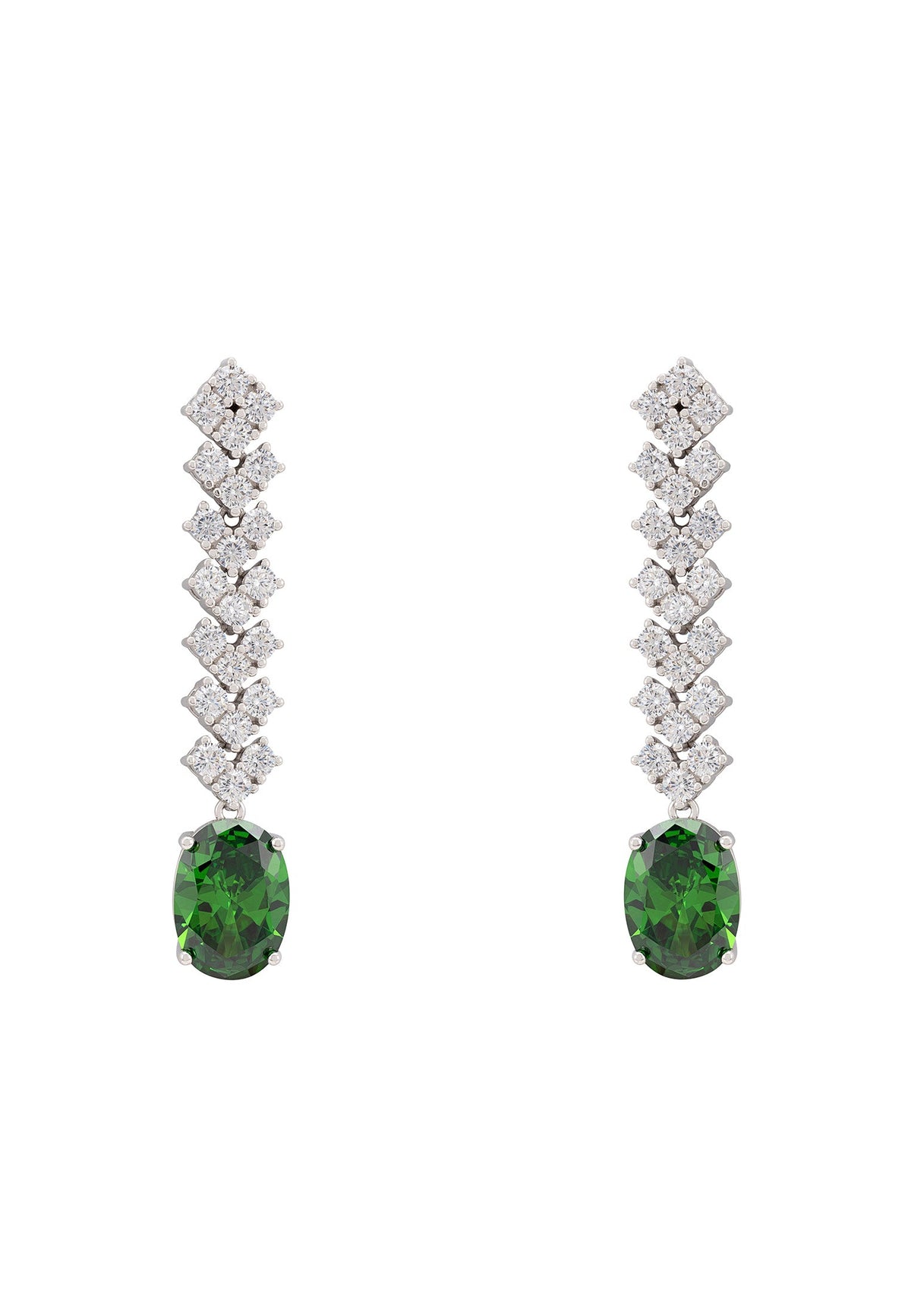 Hepburn Peridot Drop Earrings Silver
