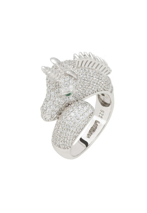 Unicorn Sparkling Ring Silver