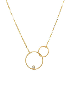Linked Halo Circle Necklace Gold