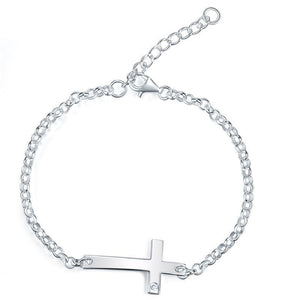 Kids Girl Gift Children Jewelry Solid 925 Sterling Silver Cross Bracelet MXFB8008