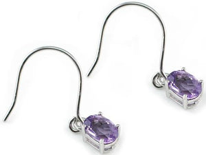 2 Carat Genuine Purple Amethyst 925 Sterling Silver Dangle Fine Earrings MXFE8001