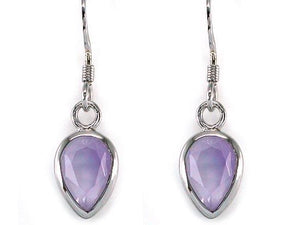3 Carat Genuine Purple Pear Cut Amethyst 925 Sterling Silver Dangle Fine Earrings MXFE8004