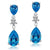 3.5 Carat Blue Pear Cut Created Topaz 925 Sterling Silver Dangle Earrings MXFE8015