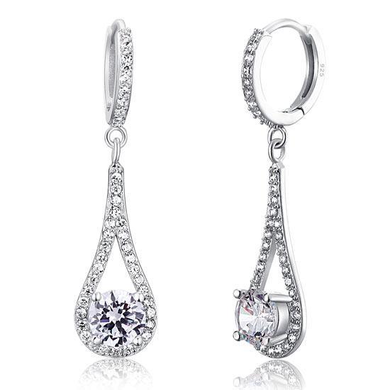 1 Carat Round Cut Solid 925 Sterling Silver Bridal Earrings MXFE8019