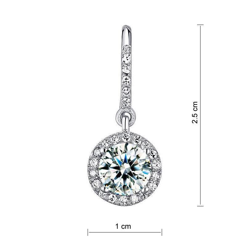 1.5 Carat Created Zirconia 925 Sterling Silver Dangle Earrings MXFE8026