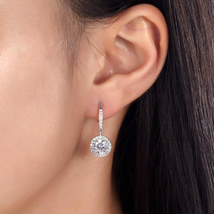 1.5 Carat Created Zirconia 925 Sterling Silver Dangle Earrings MXFE8026