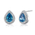 1 Carat Pear Cut Created Blue Topaz 925 Sterling Silver Stud Earrings MXFE8033