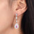 1.5 Carat Pear Cut Pink Created Sapphire 925 Sterling Silver Dangle Earrings MXFE8057