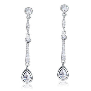 Pear Cut Created Zirconia 925 Sterling Silver Dangle Earrings MXFE8062