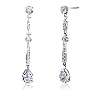 Pear Cut Created Zirconia 925 Sterling Silver Dangle Earrings MXFE8062