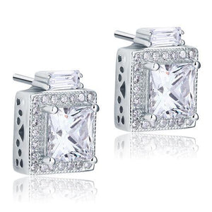 2 Carat Created Zirconia Vintage Style Stud 925 Sterling Silver Earrings MXFE8067