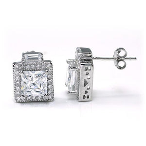 2 Carat Created Zirconia Vintage Style Stud 925 Sterling Silver Earrings MXFE8067