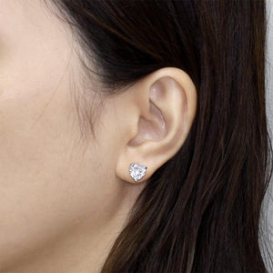 4 Carat Heart Cut Created Zirconia Stud 925 Sterling Silver Earrings MXFE8084