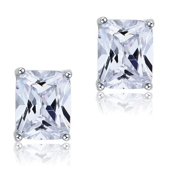 4 Carat Created Zirconia Stud 925 Sterling Silver Earrings MXFE8087